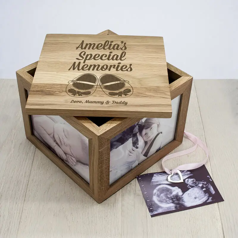 Custom Size Geaccepteerd Baby Hout Fotoalbum Doos