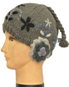 Bonnet en laine fait main avec rabat d'oreille, HHWTH 0021-A - Product Image 1