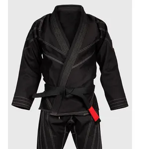 ชุด BJJ GI Jiu Jitsu สีดำเต็มรูปแบบ,ชุดกิโมโนน้ำหนักเบา IBJJF ศิลปะการต่อสู้สำหรับผู้ชาย