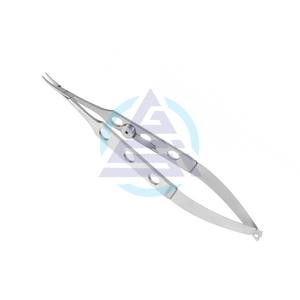 Porte-aiguille Jaffe courbé à mâchoires coniques délicates, en acier Castroviejo, instrument chirurgical essentiel - Product Image 1