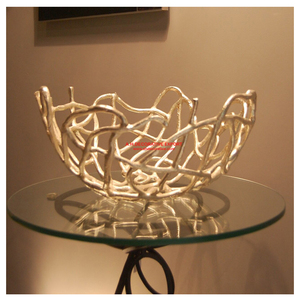 Bol de service de Fruits de Branches d'arbre pour centres de Table bol de service martelé or/or Rose bol de fleurs en métal de haute qualité - Product Image 1