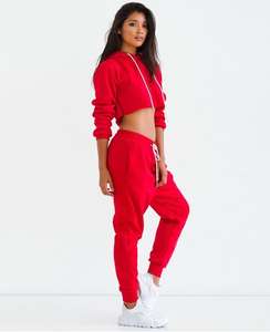 Unisex Solid Color Fleece Hood Sweatsuit Set Customized Winter <b>Tops</b> Short Length Embroidered Technics Wholesale for Men Women - Product Image 3