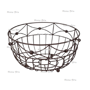 Panier à fruits en métal de couleur noire avec panier à légumes de forme ronde de qualité de luxe pour accessoires de cuisine - Product Image 5