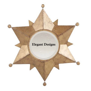 Miroir mural en métal de conception de feuille abordable peu coûteux meilleure qualité miroir en gros salon miroir mural fantaisie décoratif - Product Image 2