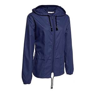 แจ็กเก็ตกันลมลำลองพร้อมฮู้ดปรับได้มีเชือกผูกสำหรับทุกฤดูกาลดึงแน่นสำหรับการป้องกันฝน - Product Image 3