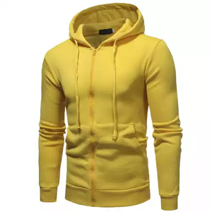 Sudadera con capucha de lana de algodón de longitud larga para hombre, cierre de cremallera, cordón, 320 + GSM, opción de logotipo personalizado, talla grande, estampado de sublimación sólido - Product Image 2