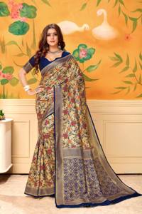 Sarees en soie d'art Alphanumero en gros - Product Image 3