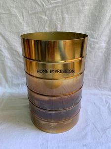 Pots et jardinières en métal de luxe de conception texturée martelée argentée, jardinières rondes en métal martelé pour jardin à prix abordable - Product Image 4