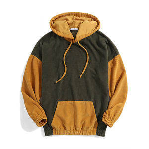Sudadera con capucha de empalme para hombre, Jersey informal Vintage de Color personalizado de alta calidad - Product Image 3