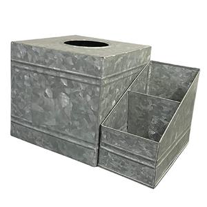 2 Tier Galvanized Tool Caddy Round Shape Stylish Design Perfect for Home Kitchenware <b>Storage</b> Daily Use Sturdy Round Base - Product Image 5