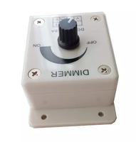 DC12V - 24V 8A Monocanal LED Gradateur Réglable Régulateur de Luminosité avec Bouton Interrupteur LED Bande Lumière Interrupteur De Lampe gradateur