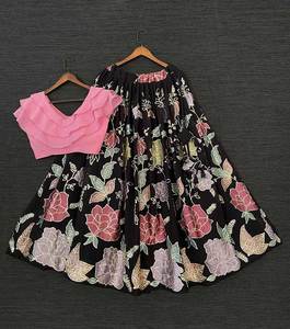 Attrayant georgette fil pierre broderie séquence travail lehenga choli avec dupatta fête porter meilleur prix vêtement ethnique apparelgarment - Product Image 2