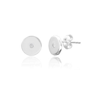 Pendiente de diseño redondo de piedra de circón transparente, joyería de plata de ley 925, venta al por mayor - Product Image 3