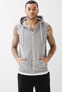 High Quality 100% Cotton Fleece <b>Sleeveless</b> Pullover <b>Hoodie</b> Men Unisex Custom Logo Digital Printing OEM Winter - Product Image 5