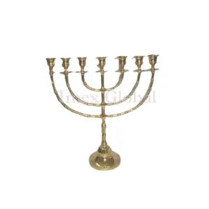 7 Candle Lights Menorah Candelabra METAL CANDLE HOLDER