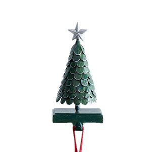 <b>Christmas</b> Supplies Bulk Quantity Custom Metal Galvanized Tree <b>Stocking</b> <b>Holder</b> Silver Color With Hook <b>Christmas</b> Decoration - Product Image 2