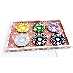 Bandeja de servicio de ratán hecha a mano de alta calidad, variedad de incrustaciones de perlas Madre, platos decorativos de estilo Animal de Ramadán, bandeja pulida - Product Image 4