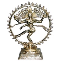 Statue religieuse Natraj en laiton antique, décoration d'intérieur