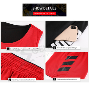 Ensemble d'uniformes de basket-ball réversible personnalisé, rapide et sublimation pour hommes, impression sur mesure - Product Image 6