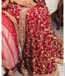 NEW---Exclusive Beautiful Hand Work on WEDDING--Saree with Glass Beads Stone & DABKA Work for Wedding/party Season-2024 - Product Image 3