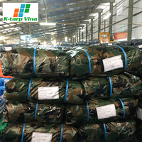 Vente en gros au Vietnam de bâches camouflage anti-déchirure de haute qualité personnalisées 6X10 haute densité PVC HDPE PE services d'impression par découpe