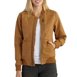 2023 personnalisé conçu femmes décontracté Bomber veste multicolore col montant fermeture à glissière coton grande taille respirant vente - Product Image 2