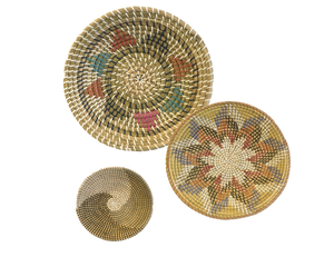 Panier en jonc de mer Art déco à motif bohème taille personnalisée Panier en jonc de mer rond à suspendre du Vietnam - Product Image 1