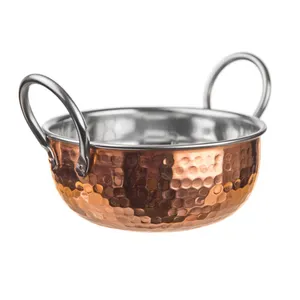 Indian Copper Serving Bowls With Handles