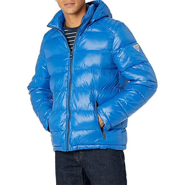 Mens Korean style coat bubble jacket with hood loose winter warm hooded puffer jacket