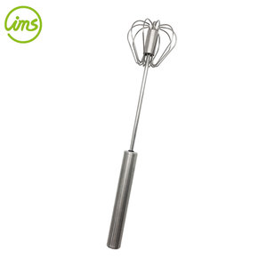 Fouet à oeufs semi-automatique en acier inoxydable étendu à la main mélangeur outil de batteurs à oeufs en métal - Product Image 1