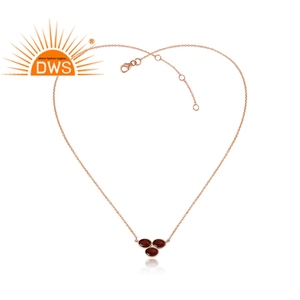 Pendentif en pierre précieuse pour femmes, bijoux en forme de grenat, pierres précieuses, plaqué or Rose, pendentif en argent, vente en gros - Product Image 2