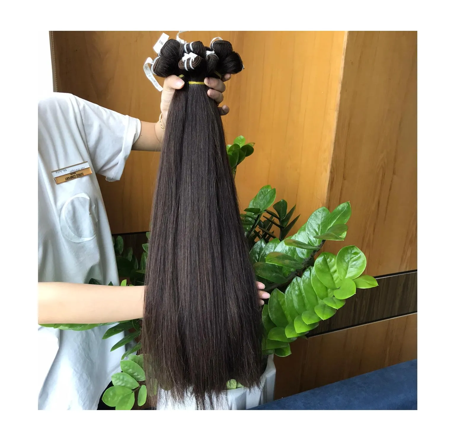キューティクルアラインベトナムのヘアエクステンション超二重描画最高品質の茶色の織りの質感