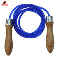 Cuerda para Saltar de Cuero con Alambre de Acero, Mango de Madera, Goma y PVC, Personalizable, Duradera, para Entrenamiento de Velocidad, Ejercicio y Fitness, de Alta Calidad