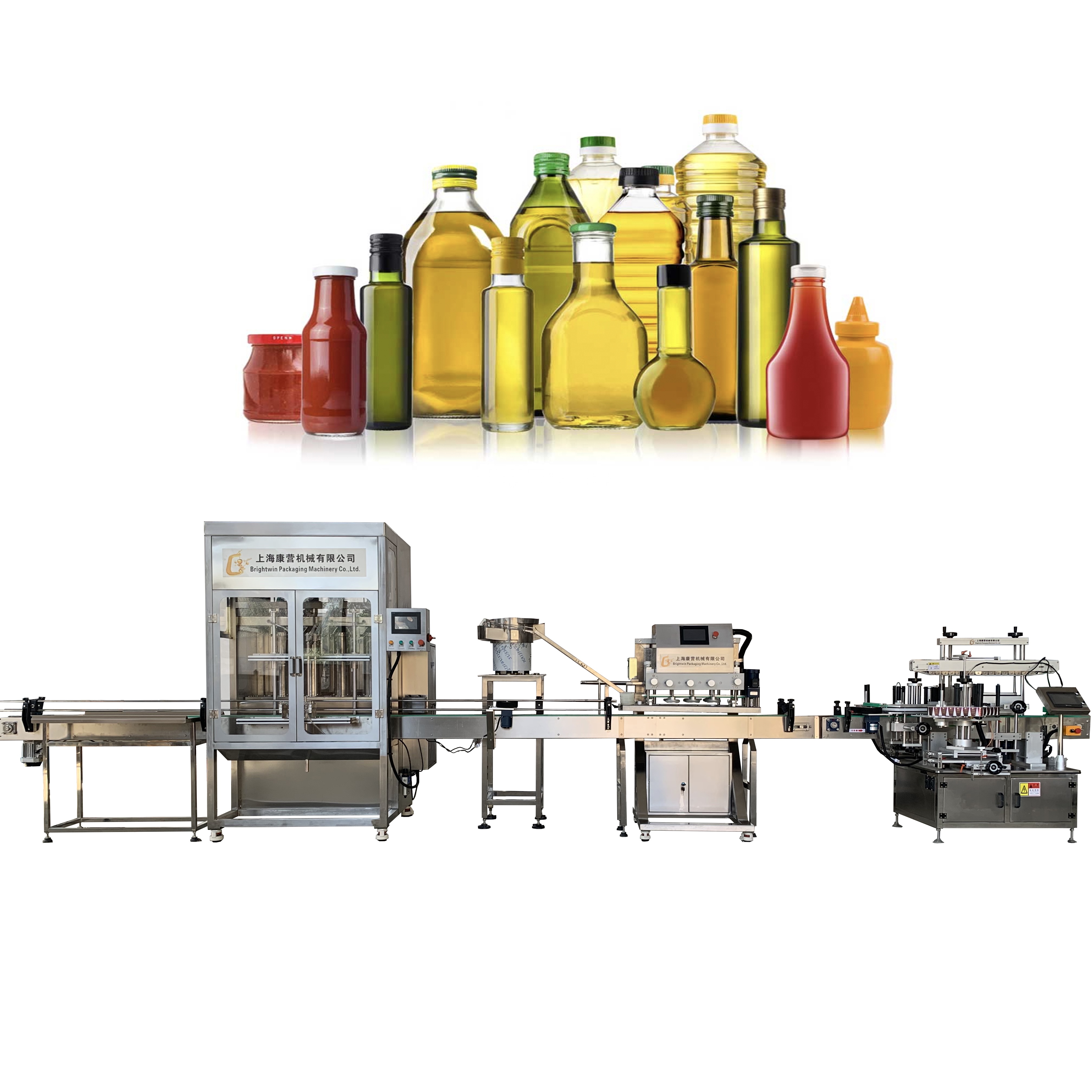 Automatic seafood soy sauce filling capping machine with servo motor