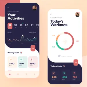 最高のワークアウトトラッカーアプリデザイン | Android Fitness Trackerアプリ