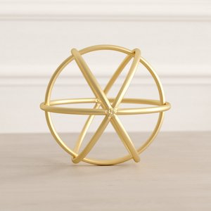 Adorno de Navidad, escultura de bola antigua dorada para vajilla, escultura de mesa de aluminio decorativa para el hogar de alta calidad para oficina - Product Image 3