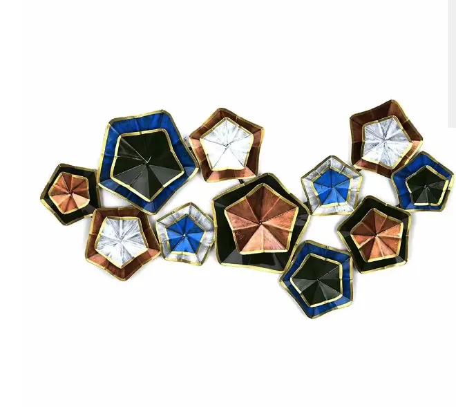 Estrelas decorativas de metal montadas na parede, mais vendidas de arte 3d escultura pendurada por borda medieval a um preço acessível