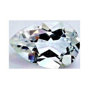 พลอยสังเคราะห์สีขาวสำหรับกะรัตพลอยเจียระไนแบบ7X9mm ลูกแพร์ตัดตามธรรมชาติ - Product Image 1