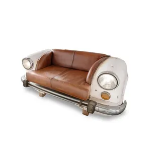 Endüstriyel tasarım modern deri oturma odası kanepeleri mobilya kanepe geri otomobil kesit kanepe Set mobilya ev için