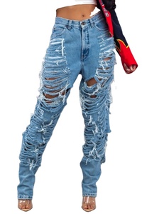 KEVEN IMPEX Jeans de Mezclilla Teñida Lisa con Botones Personalizados, Cintura Media, Corte Recto, Pantalones Casuales Transpirables de Secado Rápido - Product Image 2