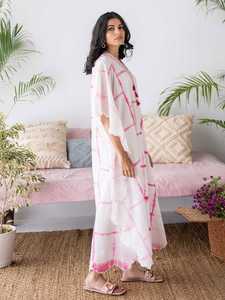 2022 Tie Dye Caftan pour dames tissé coton Long caftan parole longueur robe de soirée naturel pour plage été Bikini couverture - Product Image 4