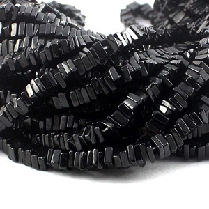 High Quality Black Spinel <b>Heishi</b> Square Cut 3-4 mm Smooth Gemstone Plain <b>Beads</b> for Jewelry Design & Making - Product Image 4