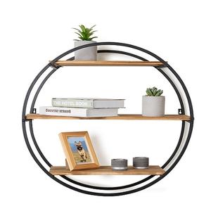 Support de rangement mural en fer et en bois Taille et forme personnalisées Décoration murale Support suspendu pour la maison et l'hôtel - Product Image 6