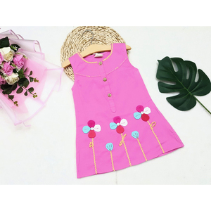 Mejor Precio Nueva Moda Verano Bebé Niña Vestido con Flores Mejor Exportación Calidad Niños Vestido a Granel - Product Image 1