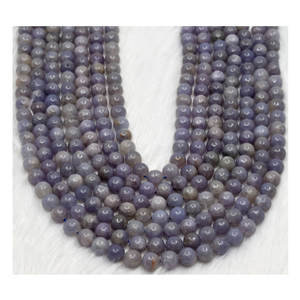 Anshul Impex, fabricant indien de perles en pierre naturelle, perles rondes en Lepidolite bleue de 8 mm pour la fabrication de bijoux, prix de gros - Product Image 1