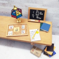 Miniature 1:12 maison de poupée salle de lecture ensemble d'accessoires bois et bambou bricolage modèle meubles échelle Mini jouet décoration