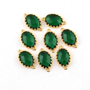 ซิทริน,กำไลข้อมือหัวต่อแบบโลหะสลักพลอยพรีไนท์สลักเกลียวสองชั้นหัวต่อชุบทองสำหรับทำเครื่องประดับ - Product Image 1