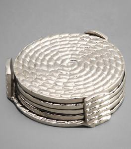 Sous-verre en aluminium avec support, haute qualité, en vrac, fabriqué en inde, fait à la main, Vintage, Unique, moderne, nouveaux Designs, Direct Factory - Product Image 1