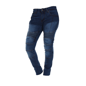CE Approuvé Haute Qualité Dames Motard Casual Denim Prime Protection Aramide Doublure Bleu Marine Droit Solide Uni Lavage Foncé - Product Image 6