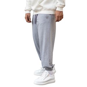 Pantalons de survêtement pour homme en coton 100% léger, coupe large, taille élastique à la cheville, tendance streetwear gris chiné, pantalon de randonnée 2023 - Product Image 2